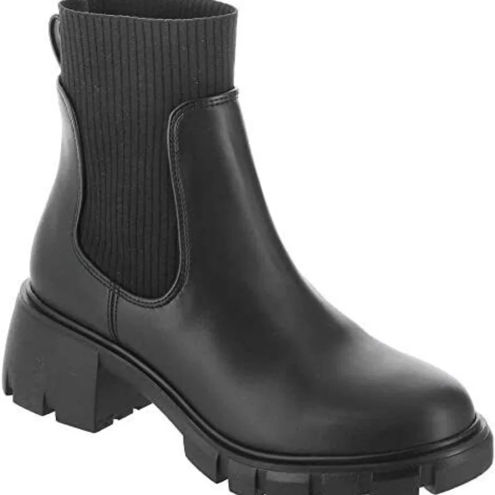 Steve Madden Boots Shoes Hayle Platform Chelsea Black 8 - Picture 2 of 3